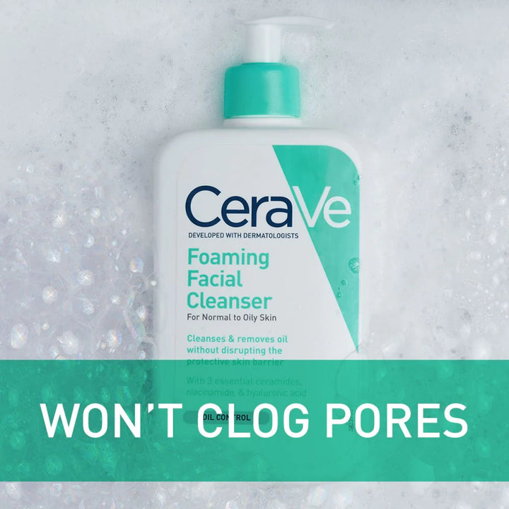 CeraVe Foaming Facial Cleanser 237ml gentle daily face wash - made in USA - Skinae