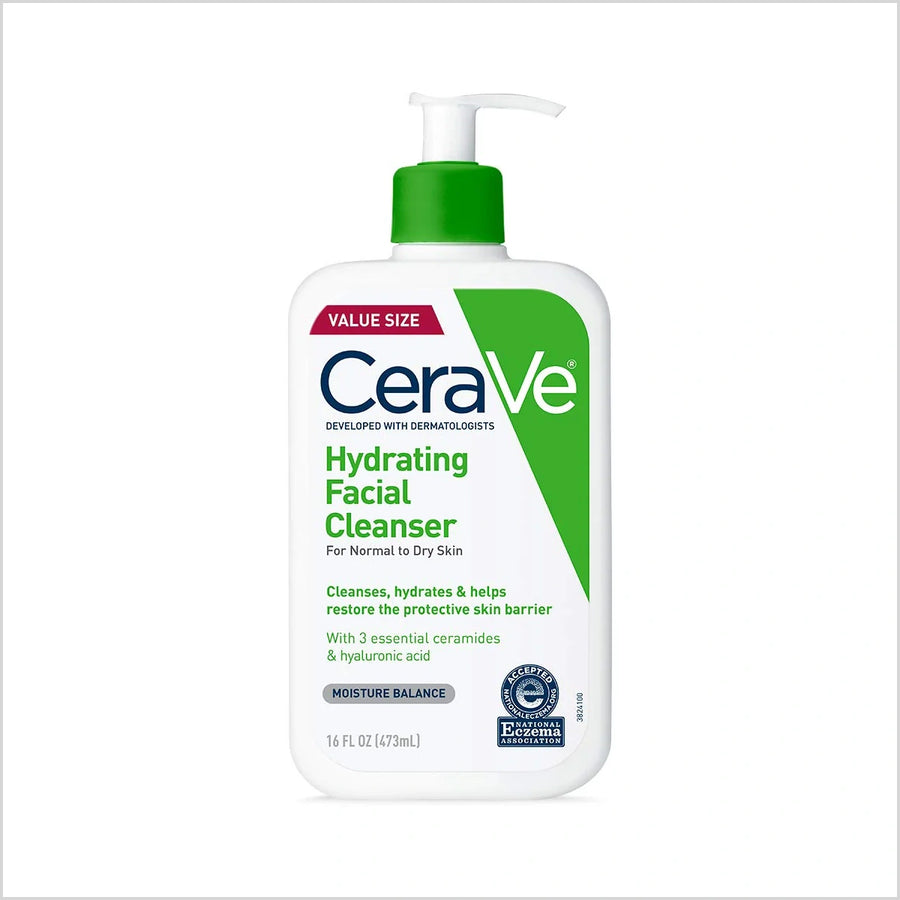 CeraVe Hydrating Facial Cleanser 237ml gentle moisturizing face wash - made in USA - Skinae