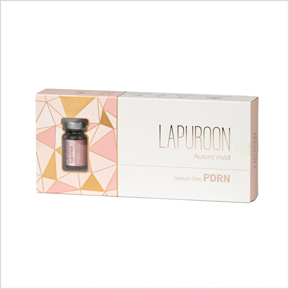 Lapuroon Aurora Vivid skincare product packaging on a white background
