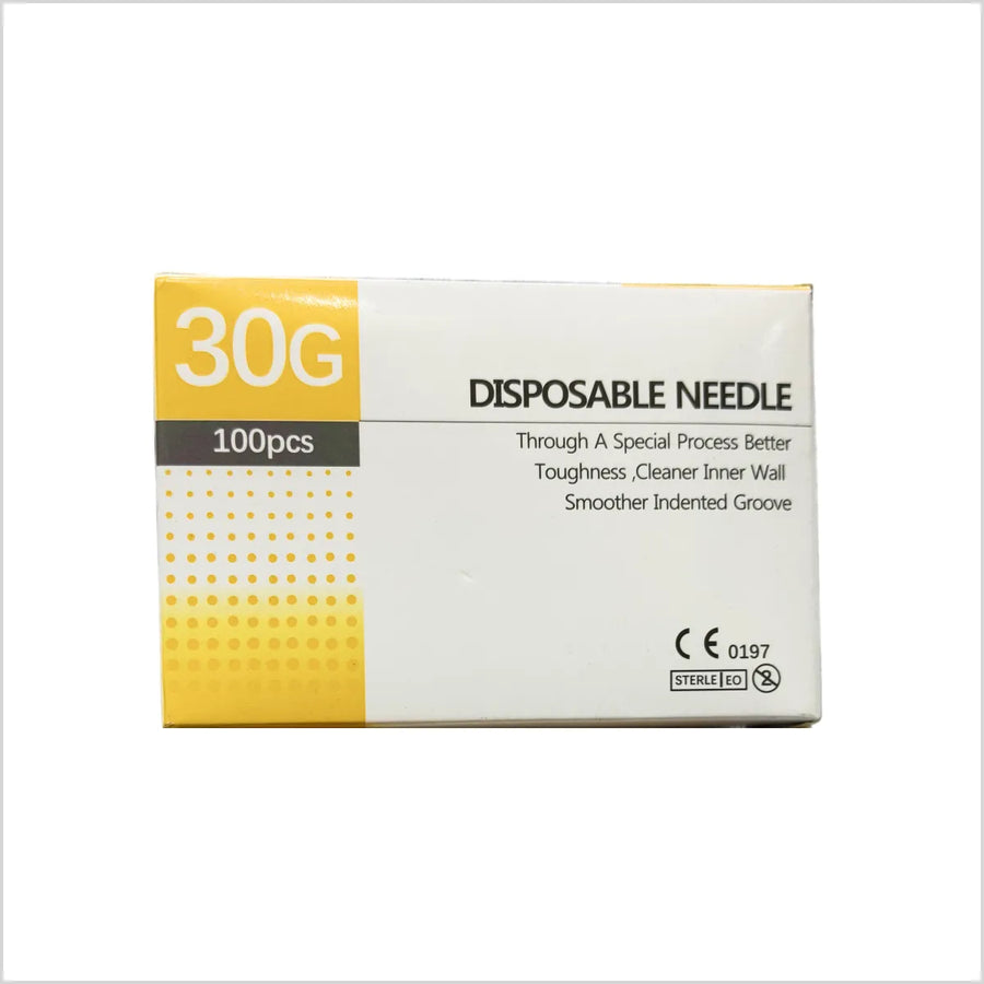 Box of disposable needles with specifications - Skinae.pk