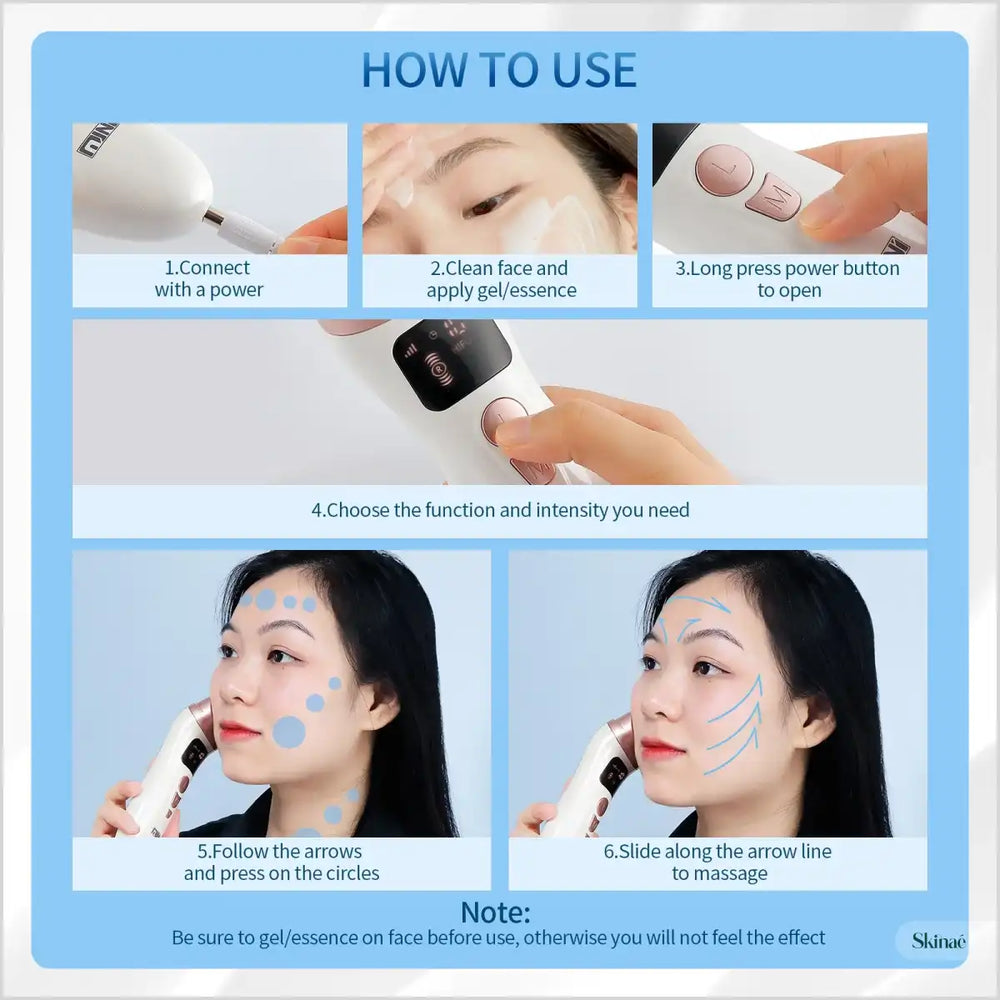 EMS Ultrasonic Massager - Mini-Hifu Anti Wrinkle Device - Skinae