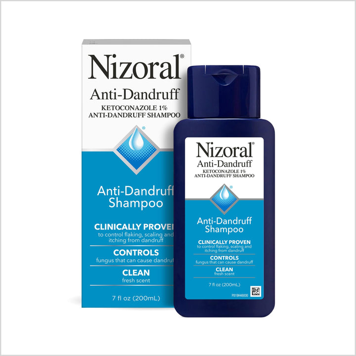 Nizoral Anti-Dandruff Shampoo with 1% Ketoconazole, Fresh Scent, 7 Fl Oz - Made in USA Nizoral