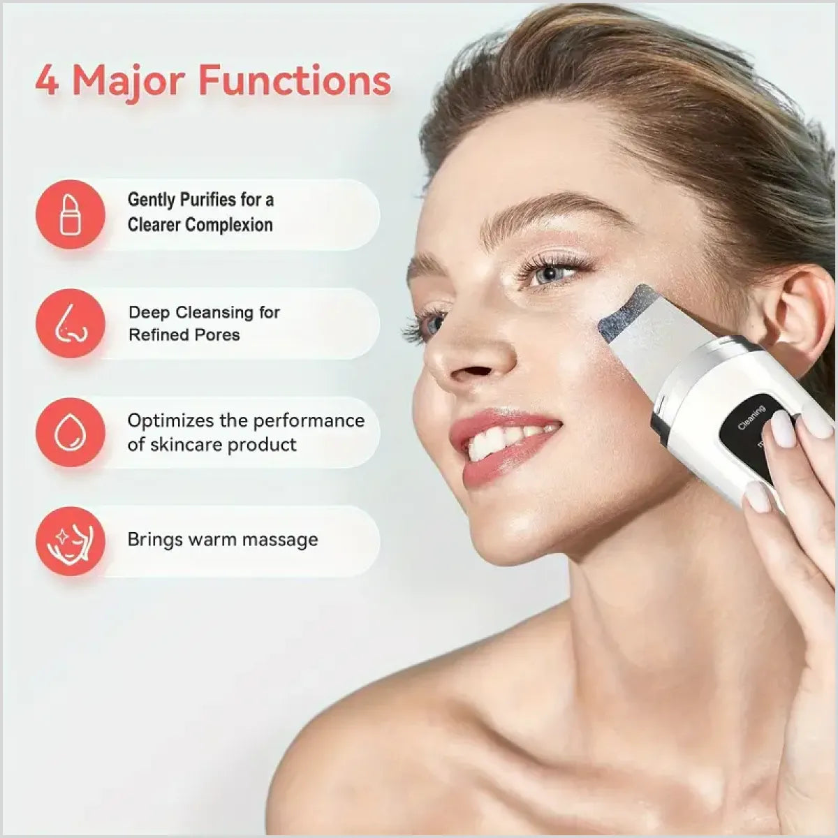 Ultrasonic Skin Scrubber Deep Face Cleaning Machine, Remove Dirt & Blackhead